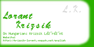 lorant krizsik business card